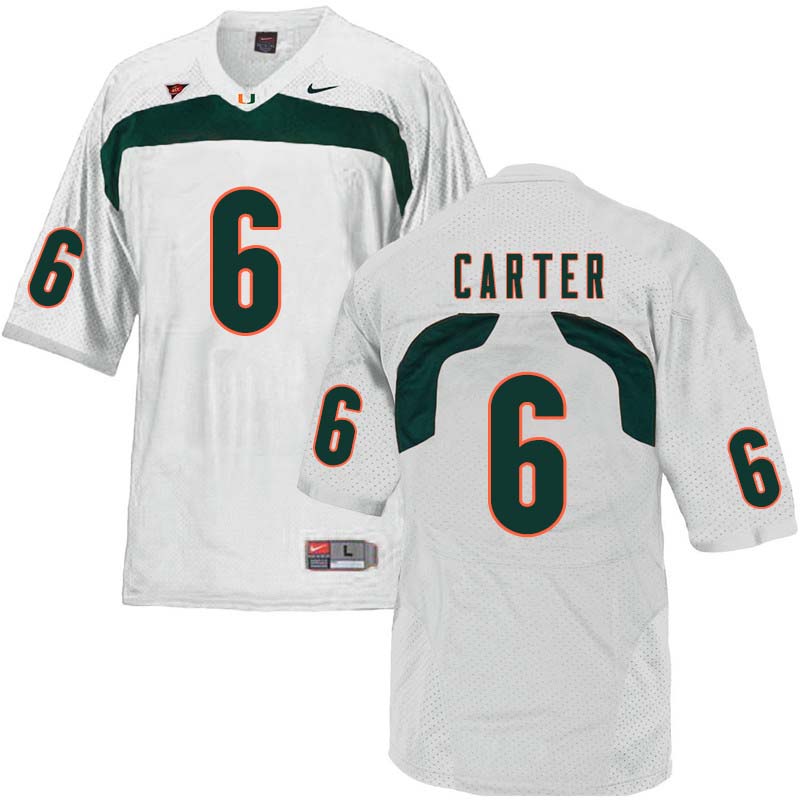 Nike Miami Hurricanes #6 Jamal Carter College Football Jerseys Sale-White
